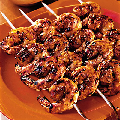 Mexican grilled shrimp kebabs