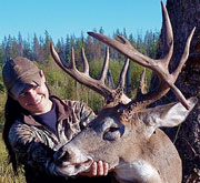 Jeanette Hall with her 9.5-year-old Alberta buck.