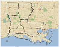 3-Zone-Option for hunting waterfowl in Louisiana