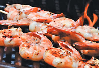 GRILLED SHRIMP WITH CORN MACQUE CHOUX