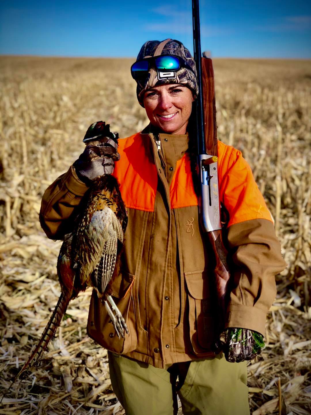 Martha Spencer with a male pheasant called a rooster